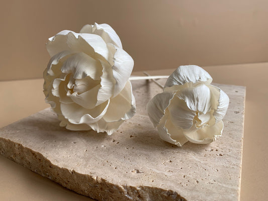 sola wood flower white peony 2 sizes